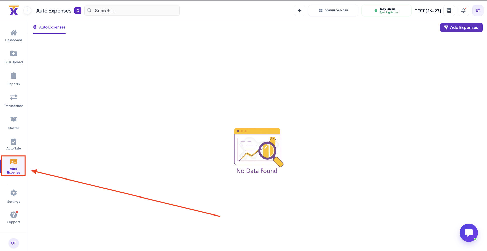 Step 1: Open AutoExpense Module