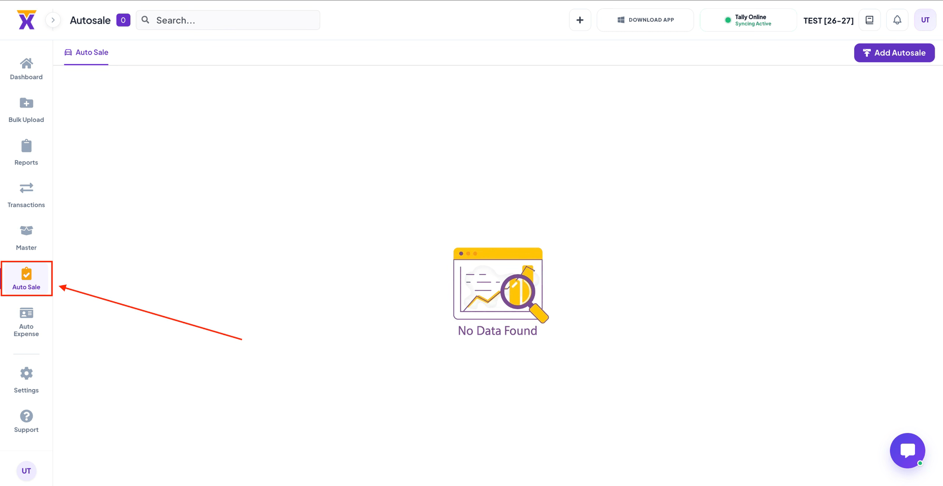 Step 1: Navigate to AutoSale Page
