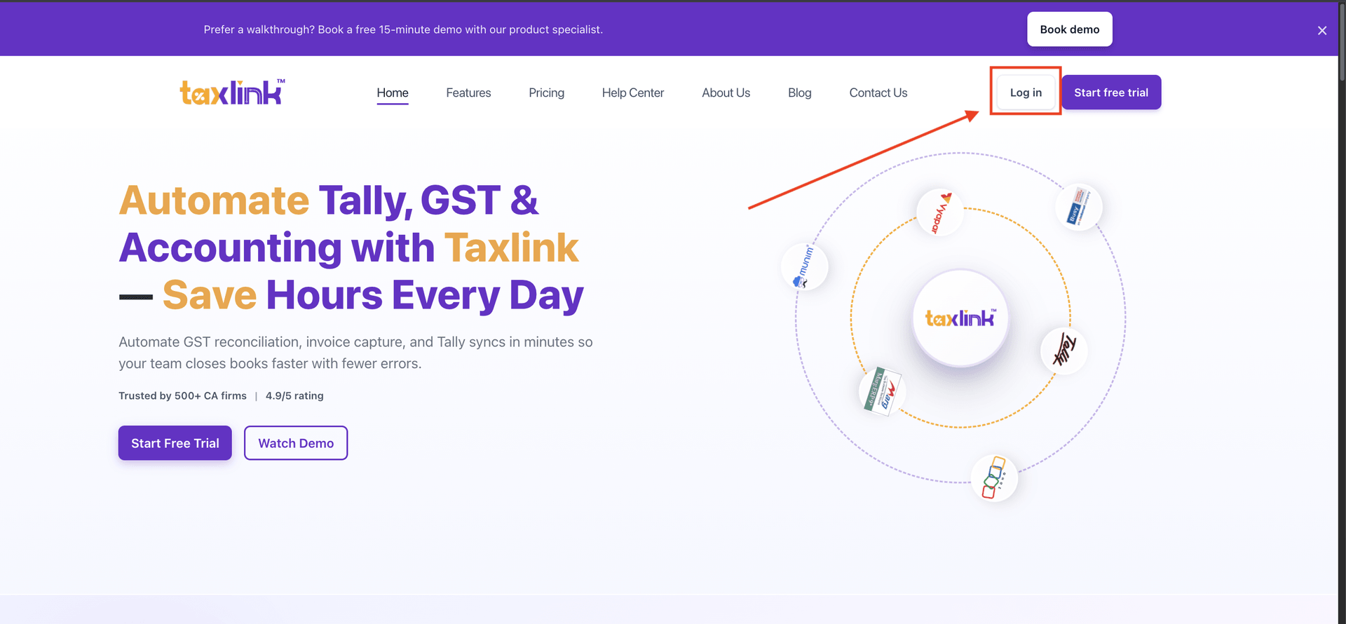 Taxlink Website Homepage