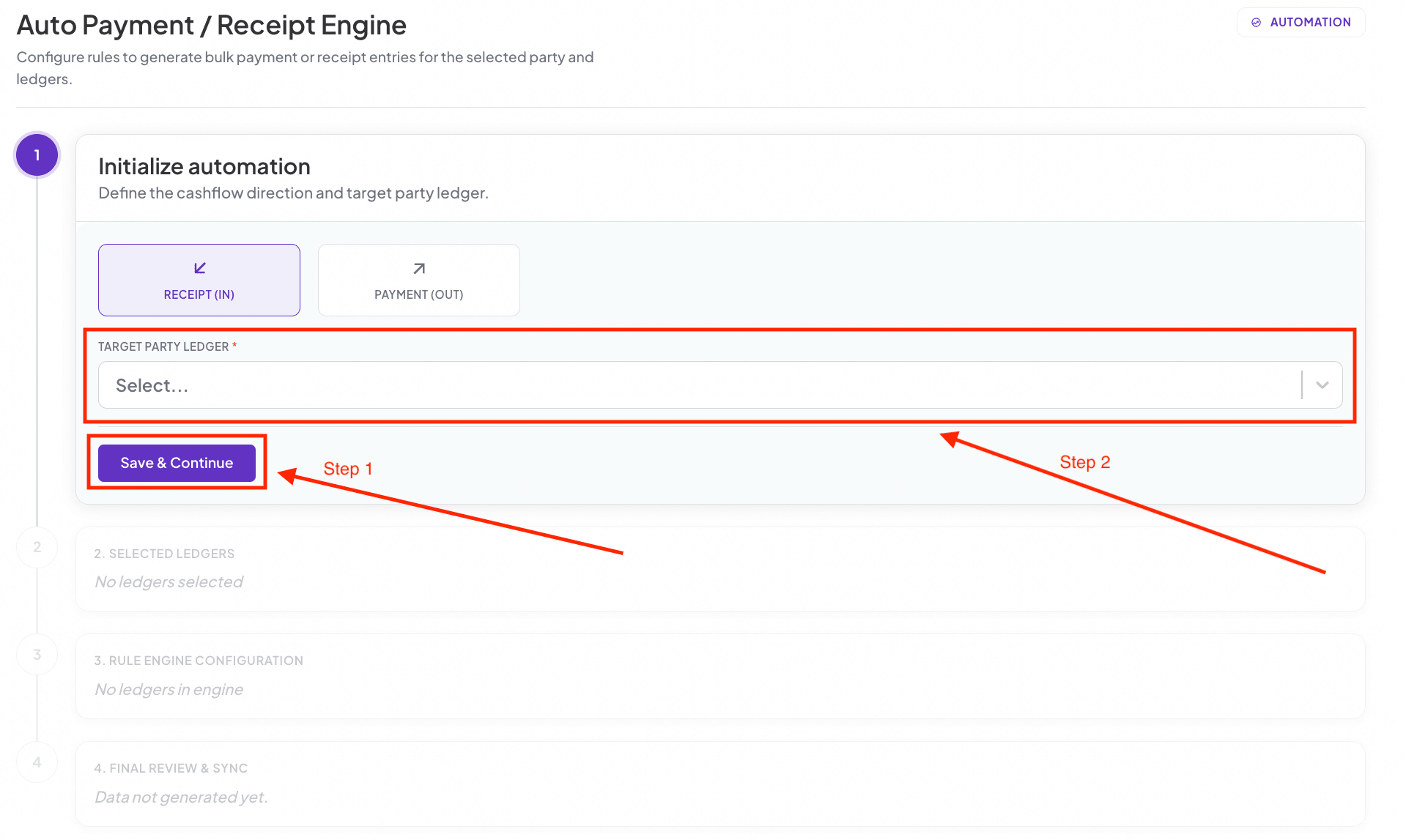 Step 4: Select Party Name and Click Next