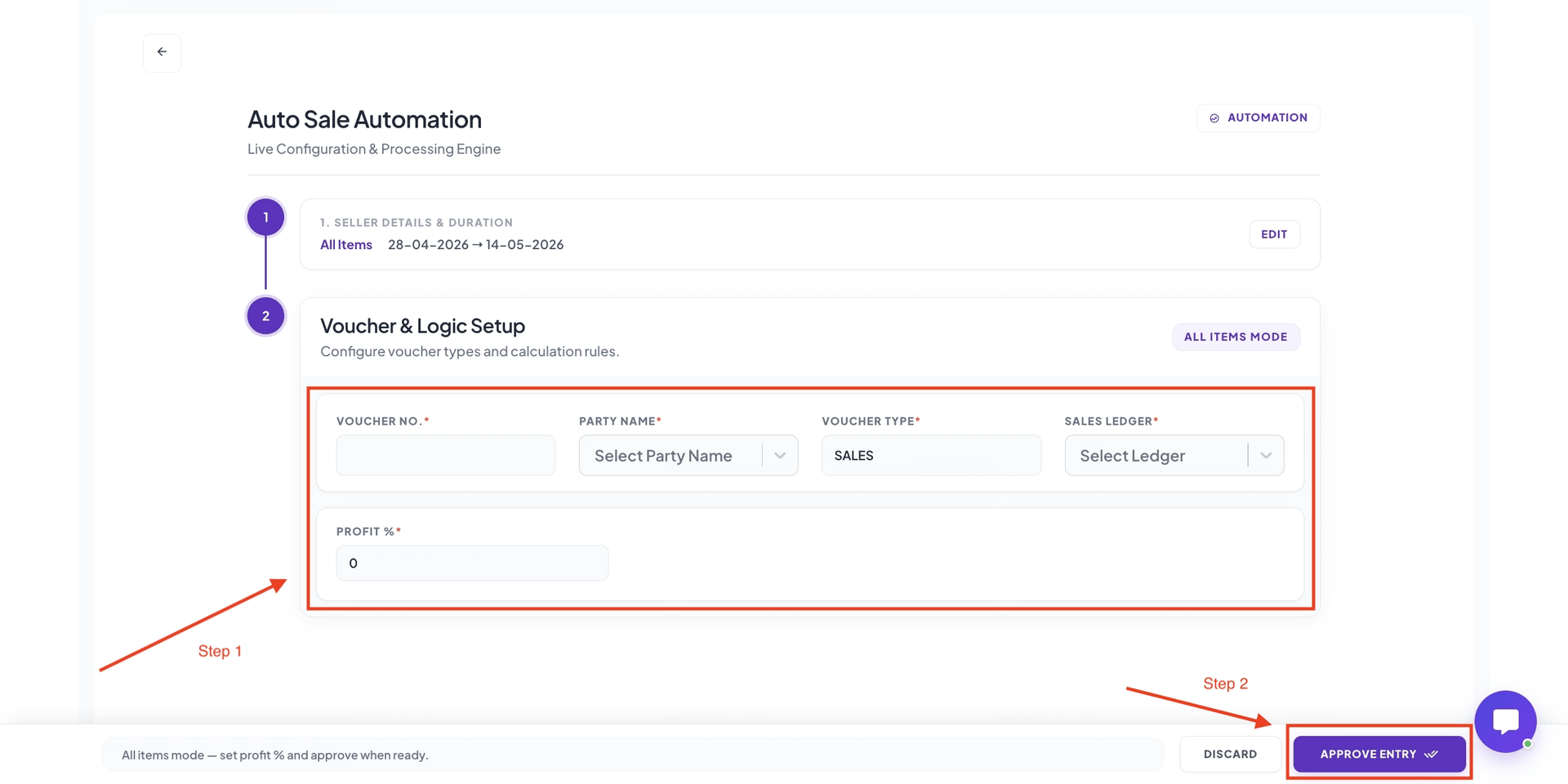 Step 5: Select Voucher Details and Click Next
