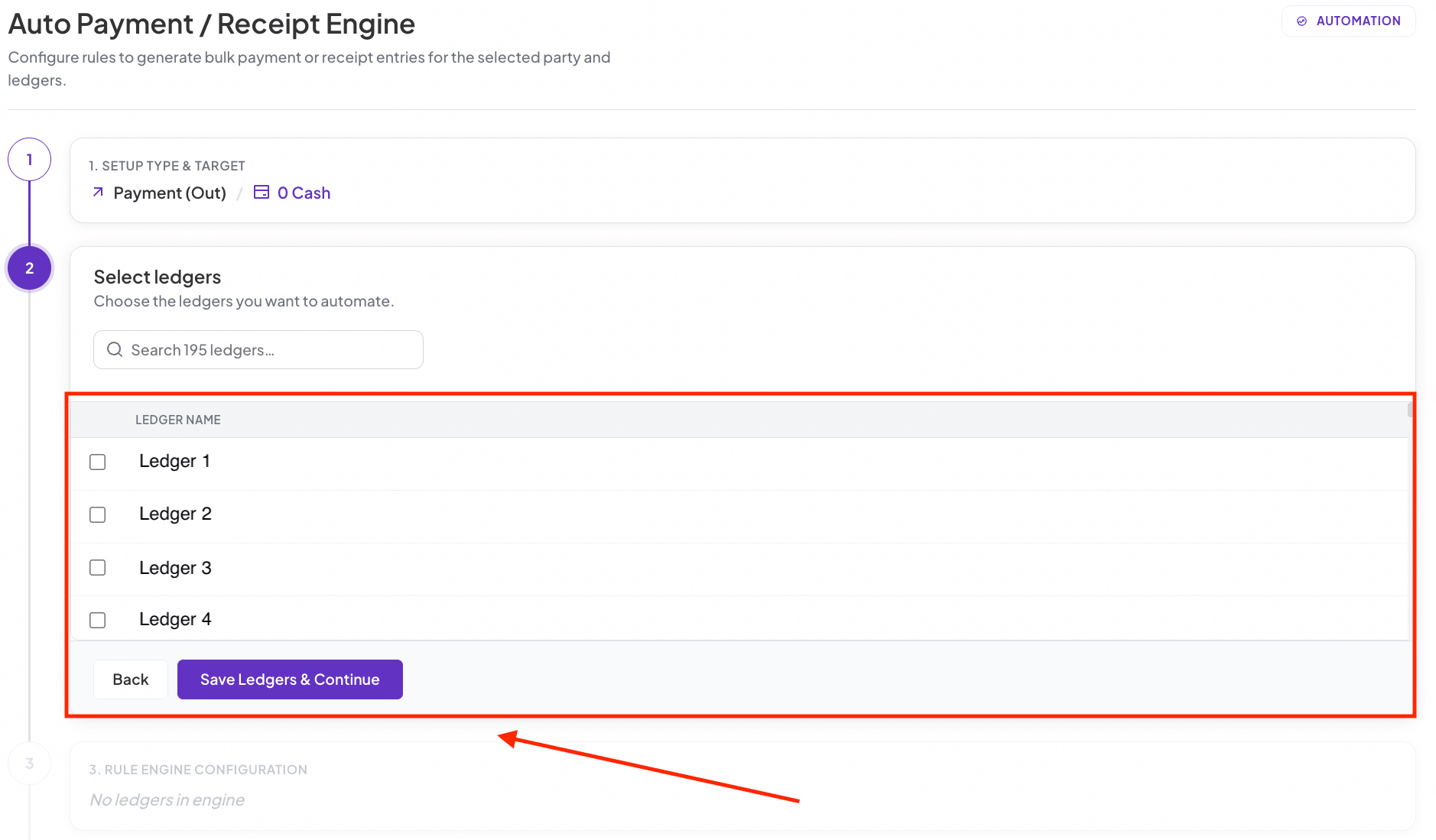 Step 5: Select Ledger