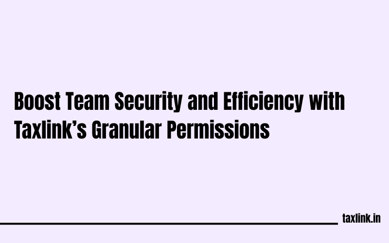 Enhance Team Security and Workflow Efficiency with Taxlink's Granular Permissions